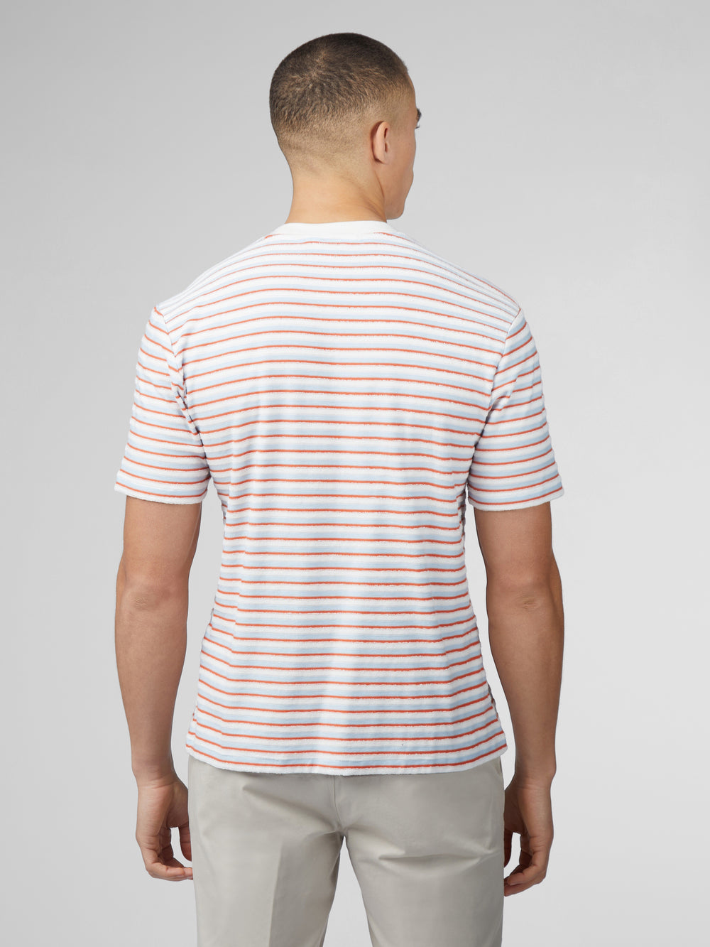 T-Shirt Ben Sherman Signature Loopback Stripe Bleu | LFR-03814236